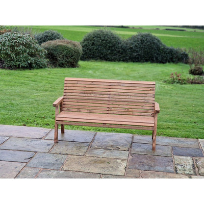 Swedish Redwood Garden Bench by Croft - 3 Seats