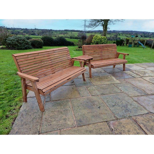 Swedish Redwood Angled Garden Tete a Tete by Croft - 6 Seats