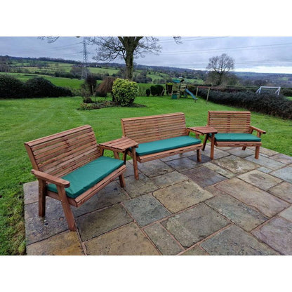 Swedish Redwood Angled Garden Tete a Tete by Croft - 7 Seats