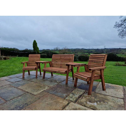 Swedish Redwood Angled Garden Tete a Tete by Croft - 4 Seat