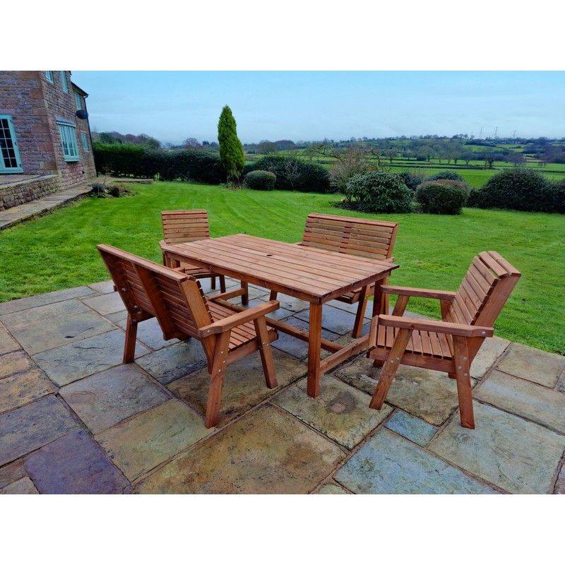 Swedish Redwood Garden Furniture Set by Croft - 4 Seat