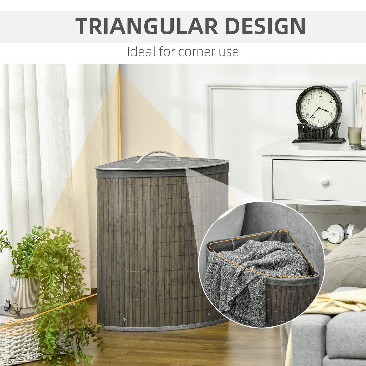 Bamboo Laundry Basket With Lid