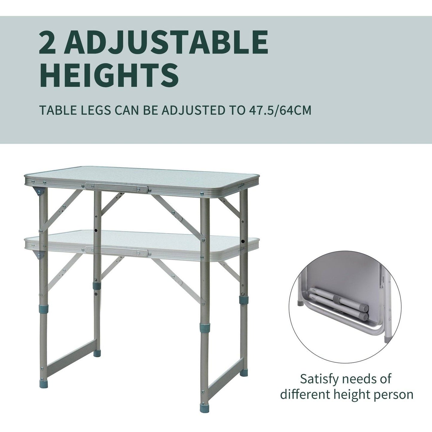 Patio Foldable Picnic Table-Silver