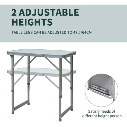 Patio Foldable Picnic Table-Silver