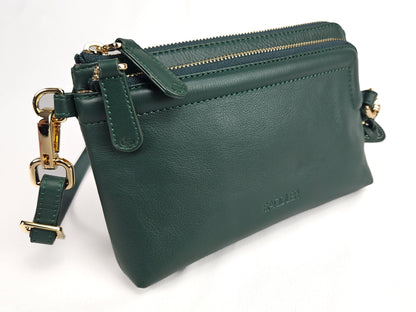 Heather Leather Clutch & Crossbody Bag - Handmade by Saddler  – Versatile & Compact