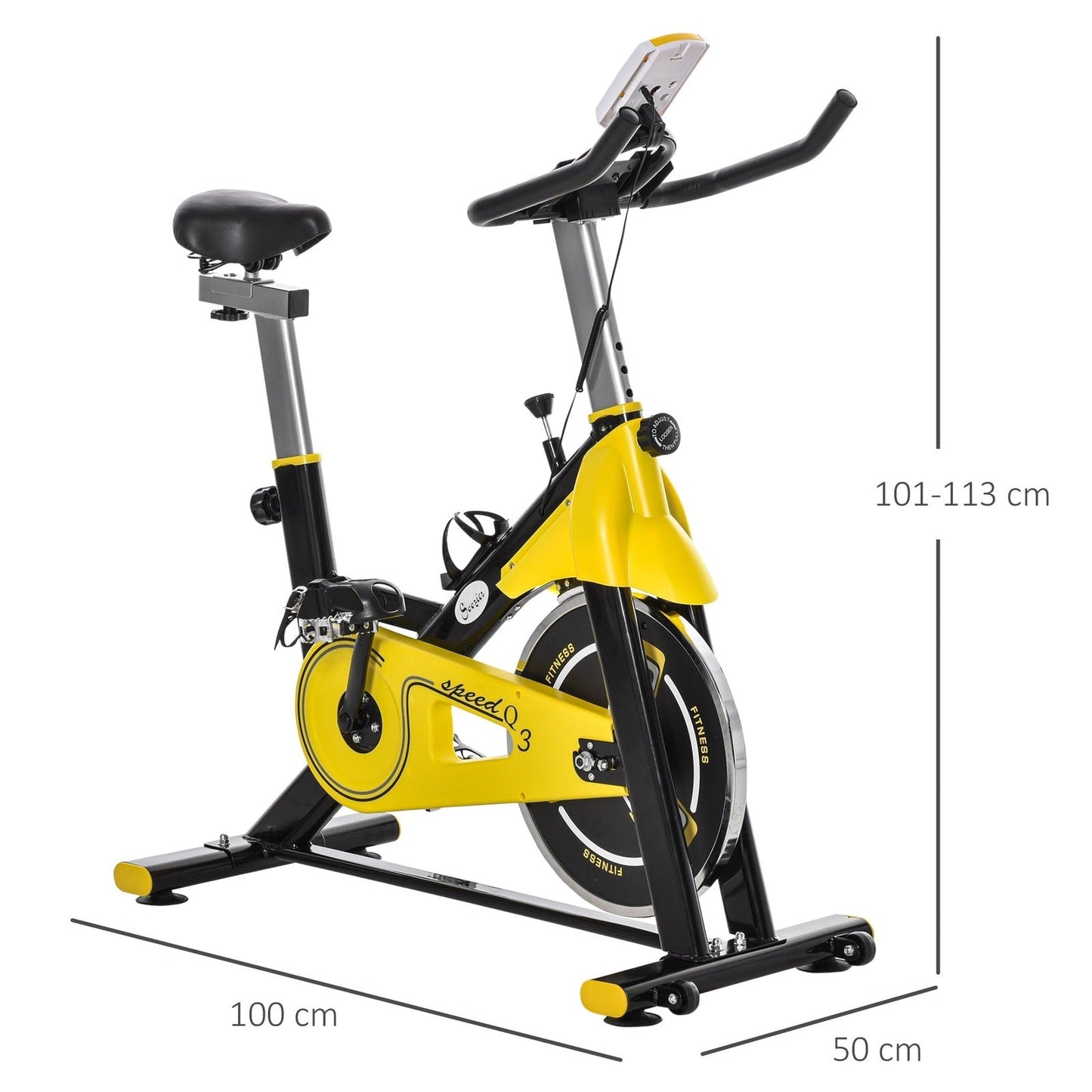 Cardio Exercise Bike with Belt Drive Adjustable Resistance Seat Handlebar LCD Display