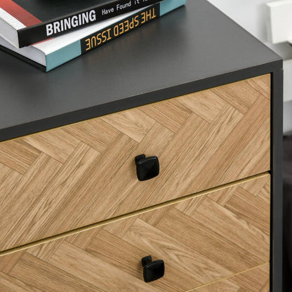 Wooden 5-Drawer Storage Cabinet Chest with Metal Handles Bedroom Living Room