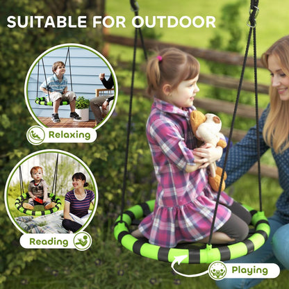 AIYAPLAY Kid Nest Swing Seat, 60cm Diameter Round Saucer Swing Set