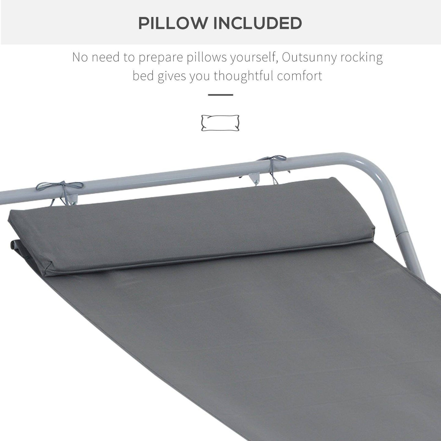 Rocking Swing Relaxing Day Bed Outdoor Single Sun Lounger Hammock - Grey