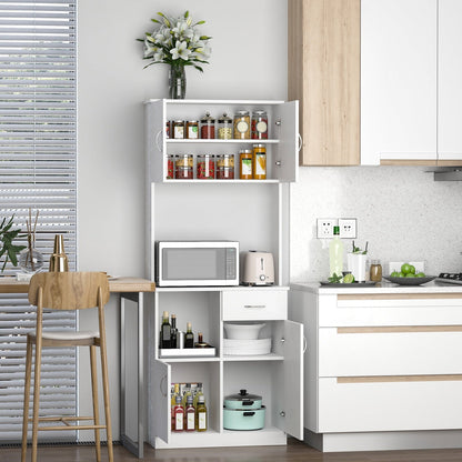 Kitchen Cupboard with Doors Cabinet Shelves Drawer Open Countertop Storage Cabinet for Living Room