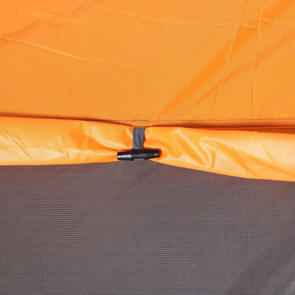 4-5 Person Pop-up Camping Tent Waterproof Family Tent w/ 2 Mesh Windows & PVC Windows Portable Carry Bag for Outdoor Trip Orange