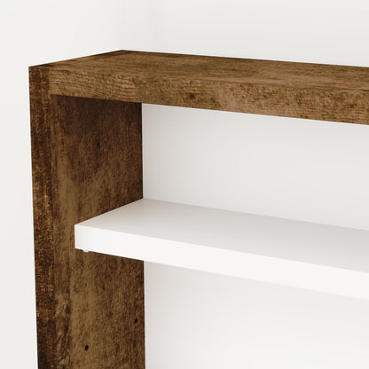 HOMCOM 5-Tier Wall Display Shelf Unit Cabinet w/ Shelves Glass Doors brown