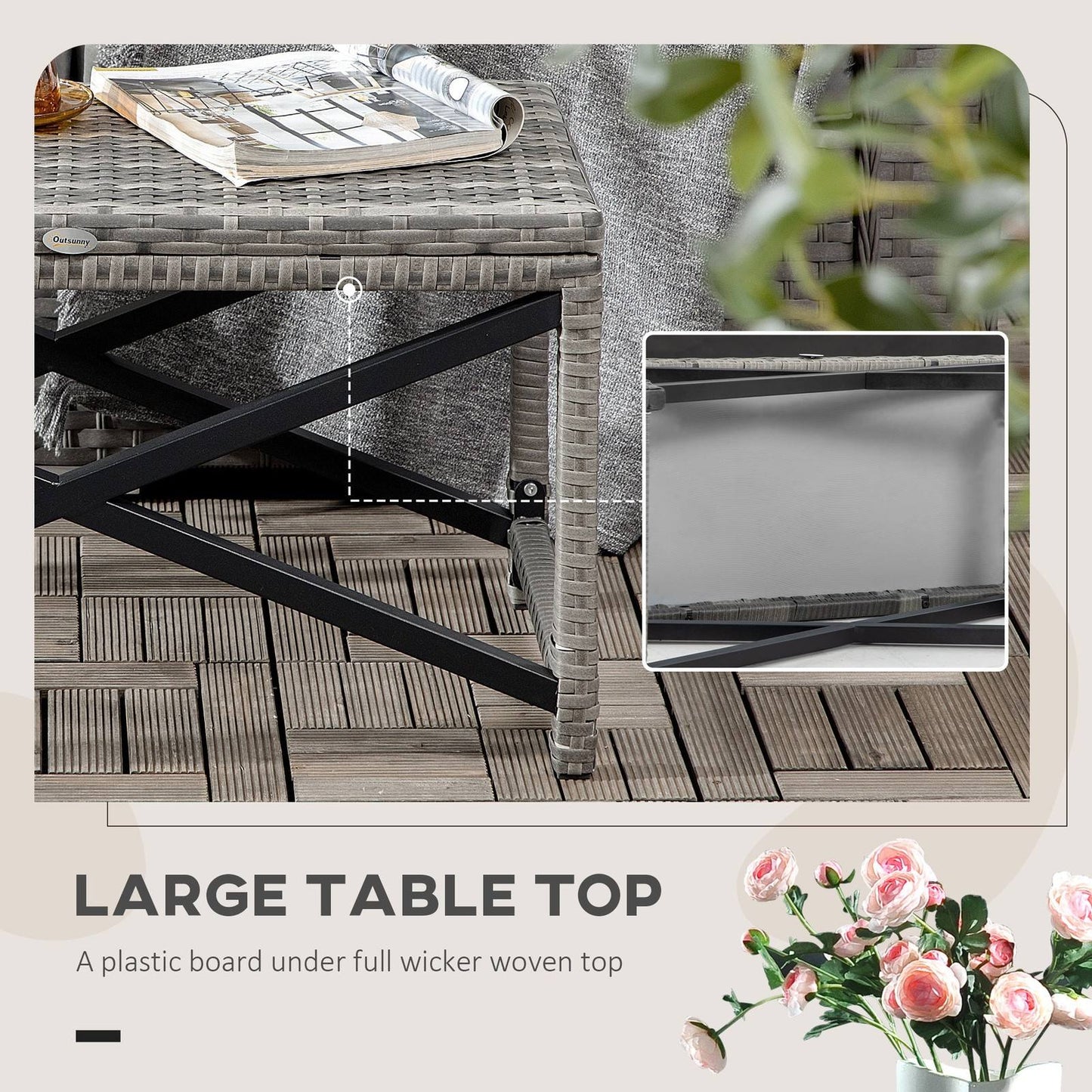 PE Wicker Outdoor Coffee Table