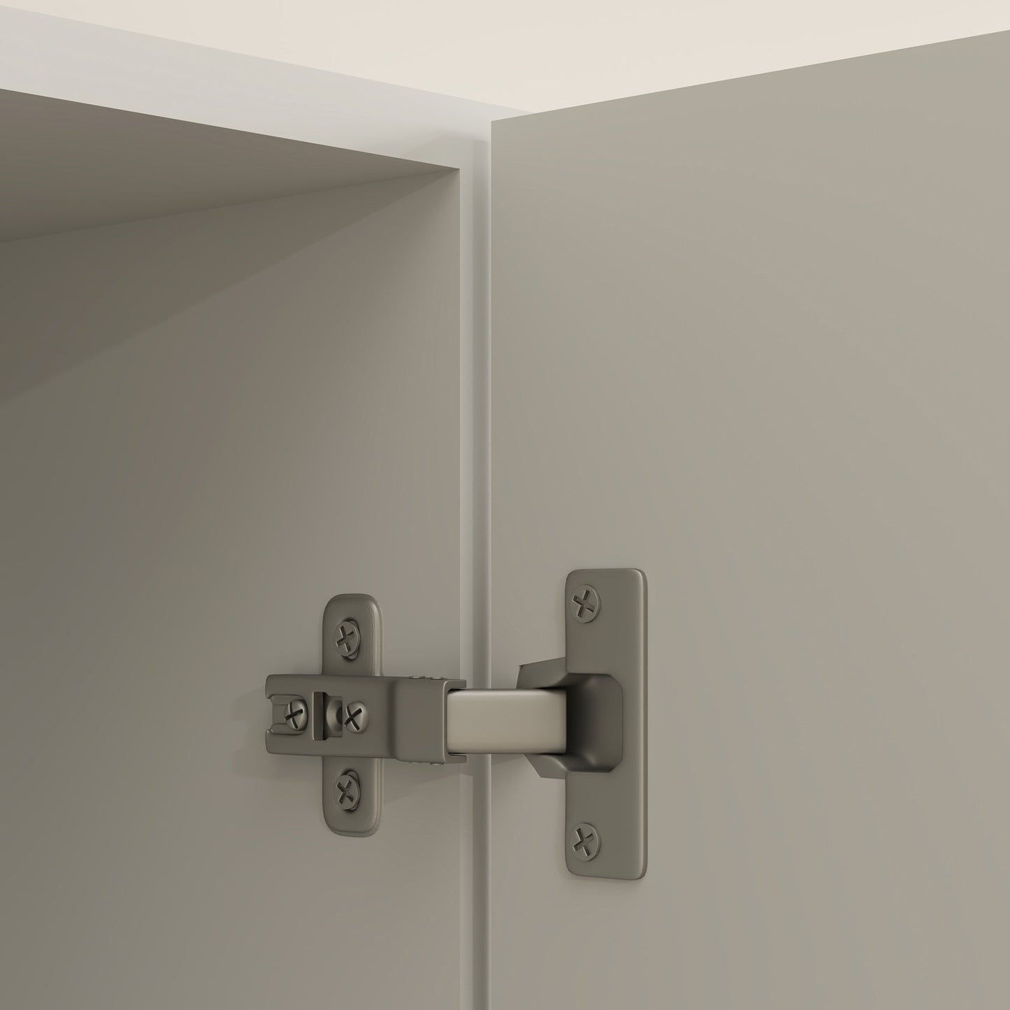 HOMCOM Freestanding Kitchen Cupboard, Storage Cabinet with Doors Cream White