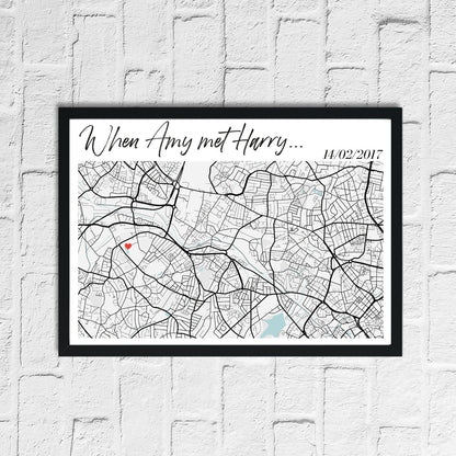 When We Met Personalised Date Any Place Country City Wall Decor Print