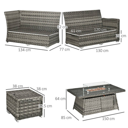 7-Pieces PE Rattan Garden Furniture Set