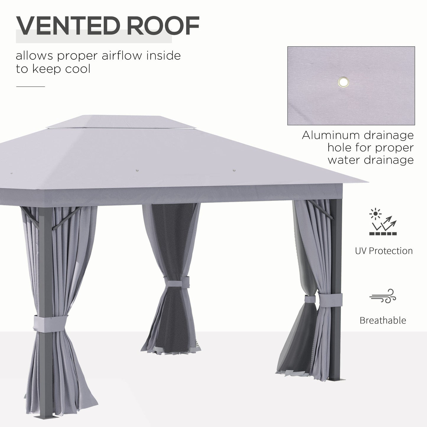 4 x 3M Patio Gazebo Canopy Garden Tent Shelter with Vented Roof