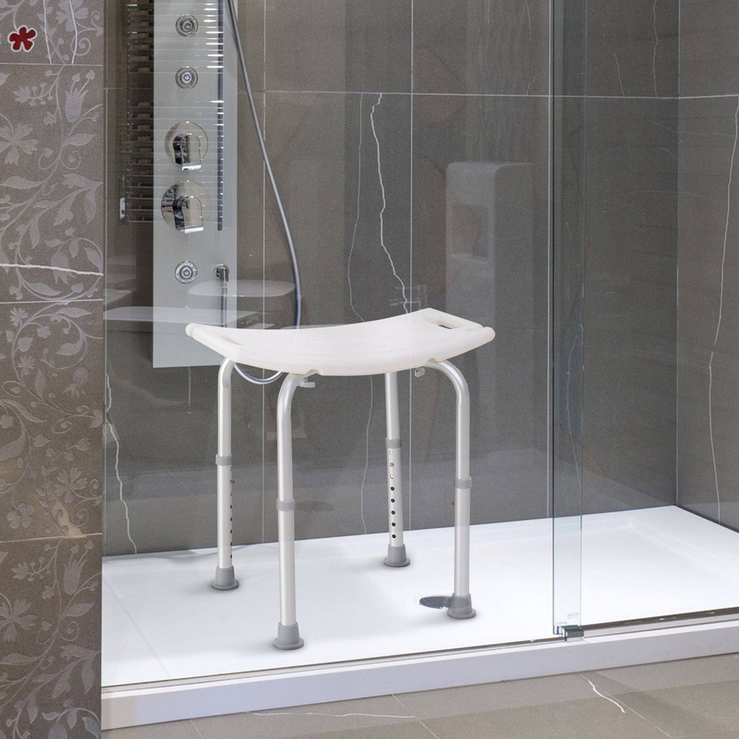 Portable Non-Slip Bathroom Stool  White