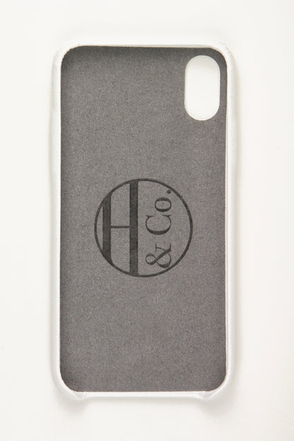 iPhone X Case, White Leather