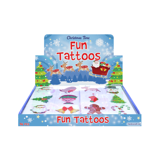 Wholesale Christmas Temporary Tattoo Sheets - (CDU of 96)