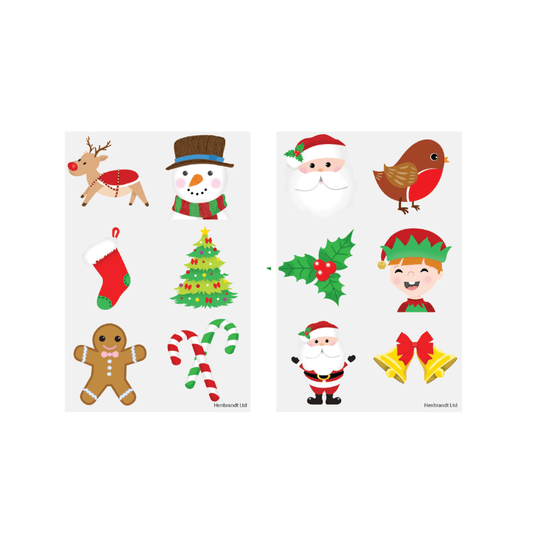 Wholesale Christmas Temporary Tattoo Sheets - (CDU of 96)