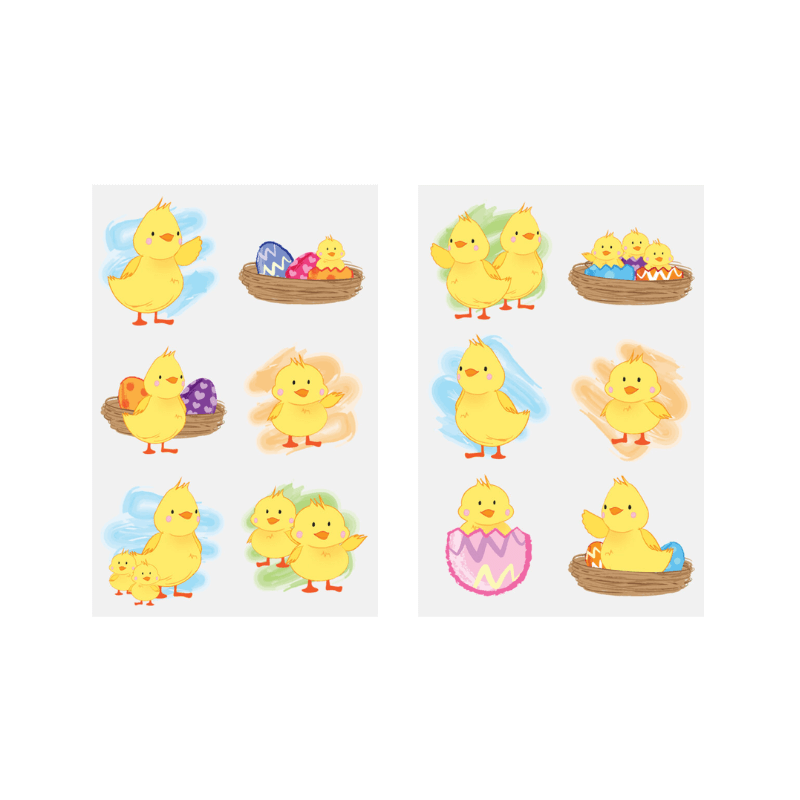 Wholesale Easter Chick Temporary Tattoos - (CDU of 96)