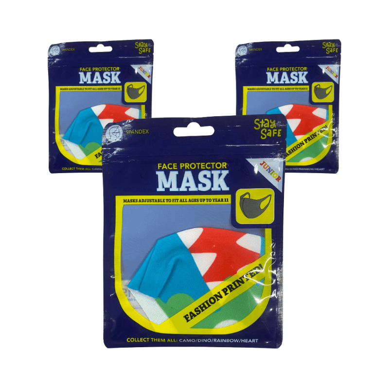 Wholesale Junior Face Mask Protector Dinosaur - (Case of 24)