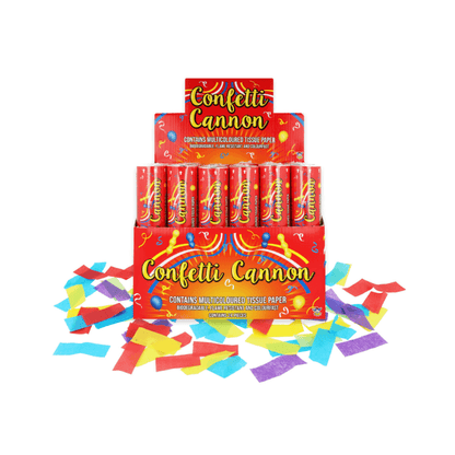 Wholesale Party Time Multicolour Paper Confetti Shooter 20cm - (CDU of 24)