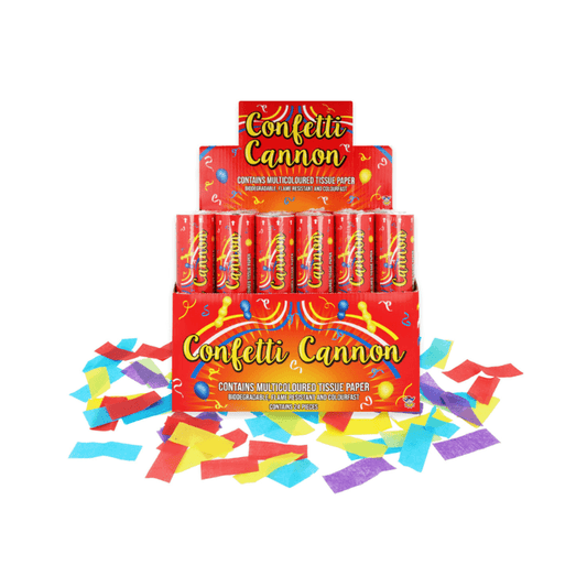Wholesale Party Time Multicolour Paper Confetti Shooter 20cm - (CDU of 24)