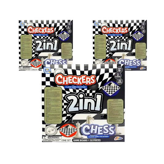 Wholesale Grafix 2in1 Chess & Checkers Board Games - (Case of 26)