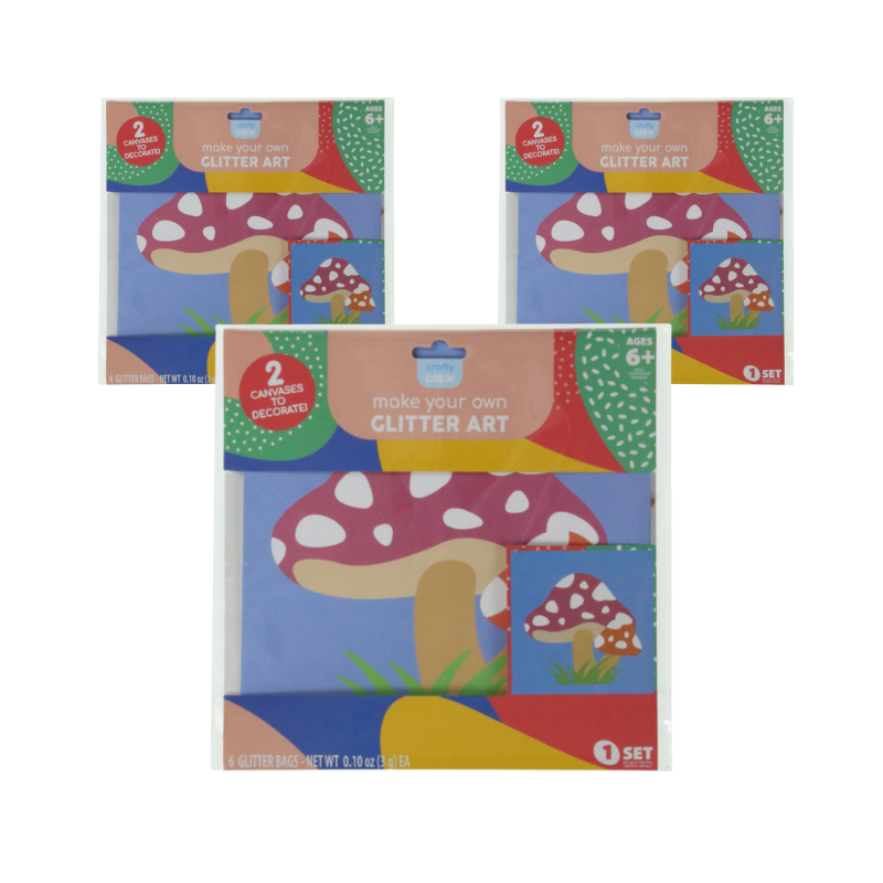 Wholesale Make Your Own Mushroom Glitter Art - (Case of 24)