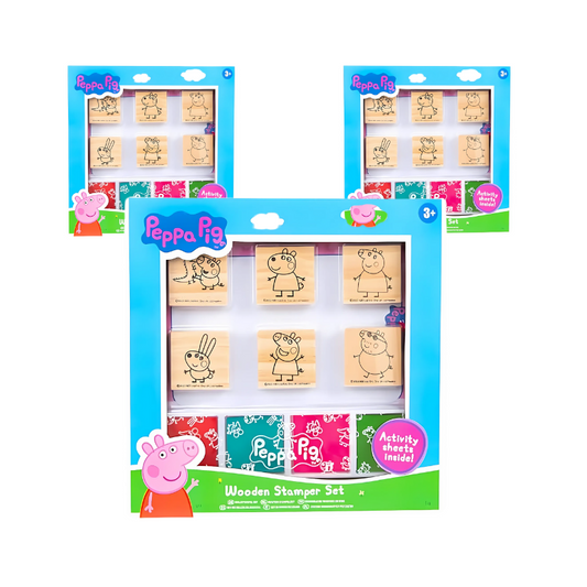 Wholesale Peppa Pig Wooden Stamper Set - (Case of 12)
