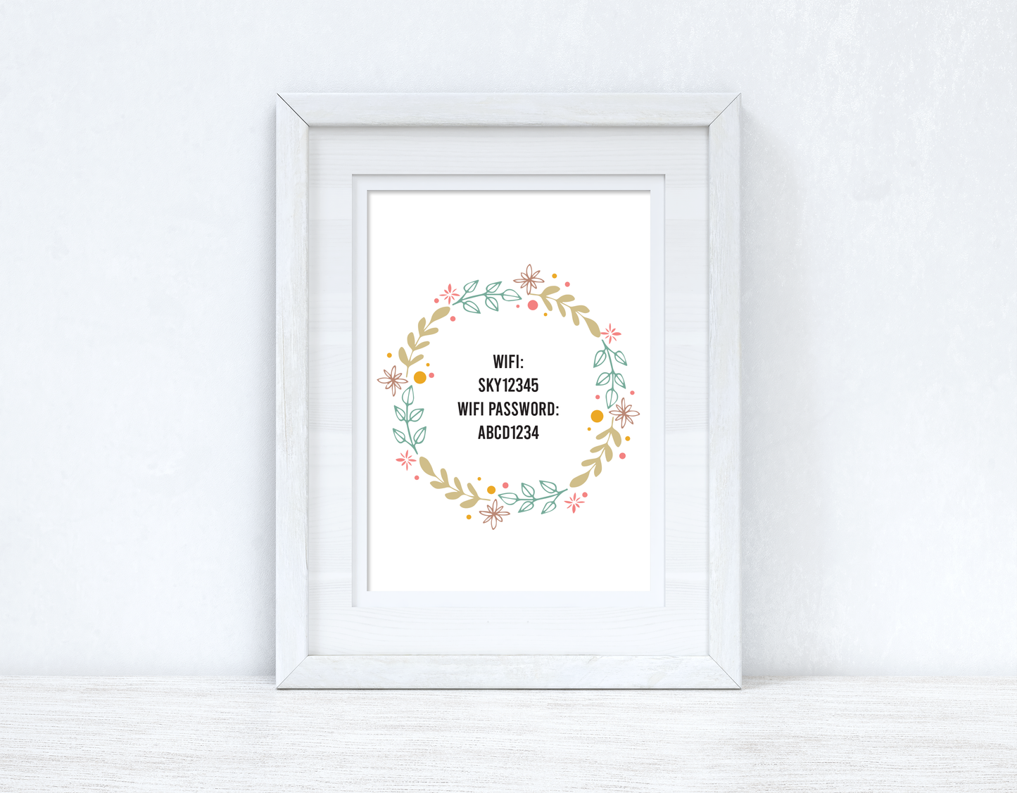 Wifi Wreath Autumn Seasonal Wall Home Decor Print