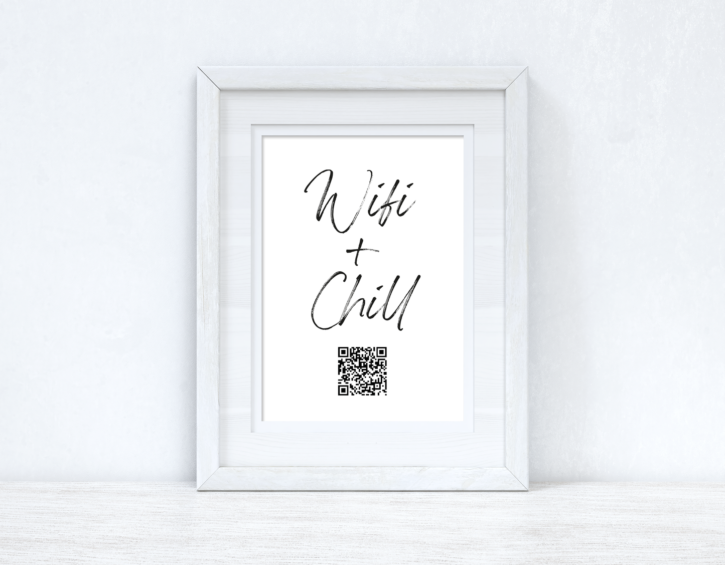 Personalised Wifi & Chill QR Scan Home Wall Decor Print