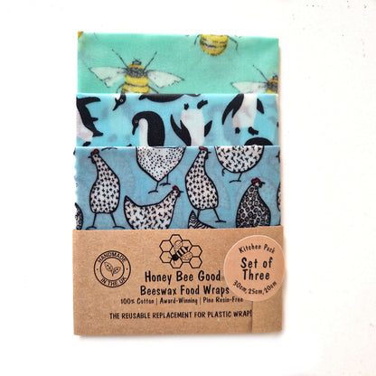 *Set of 3 Handmade Beeswax Wraps | Wings