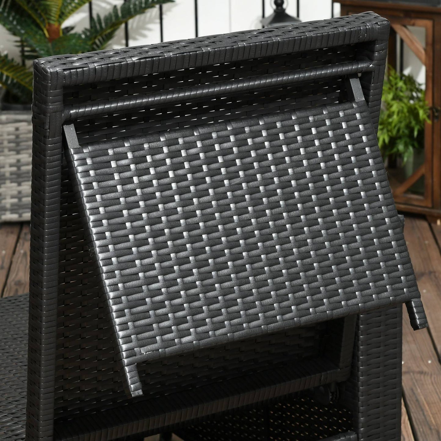 5-Piece PE Rattan Sun Lounger