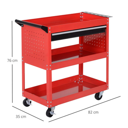 DURHAND 3-Tier Tool Trolley Tool Storage Cart
