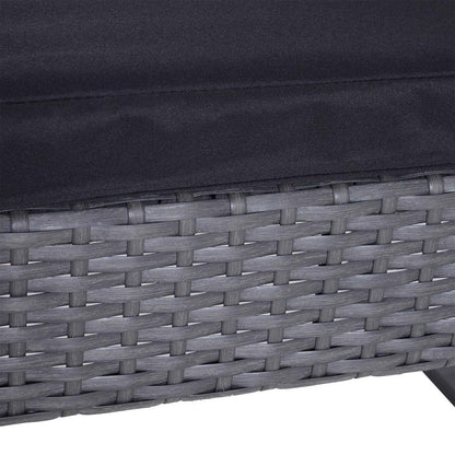 2 Seater Rattan Patio Set W/ Cushions-Grey/Black