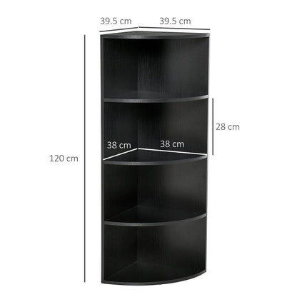 Four-Tier Corner Storage Unit - Black