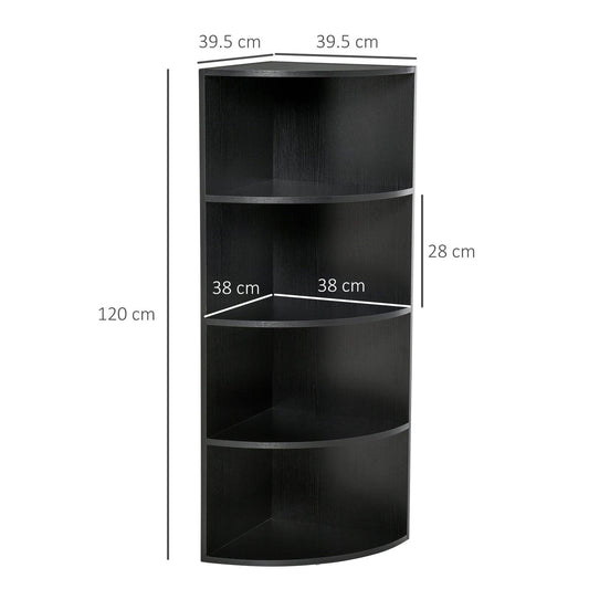Four-Tier Corner Storage Unit - Black