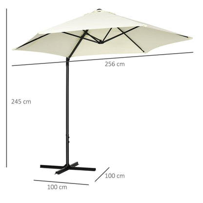 2.5M Garden Cantilever Parasol with 360° Rotation