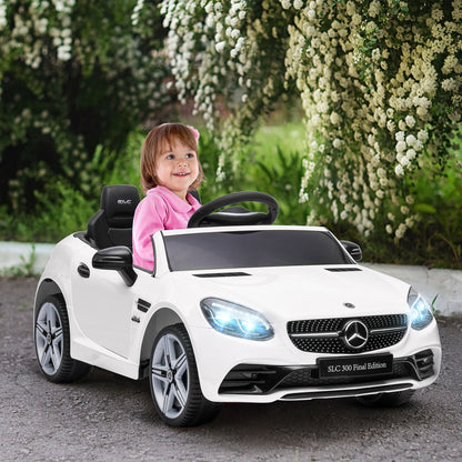 Mercedes Benz SLC 300 Ride On Electric Car With Parent Remote 3 To 6 Years White by Aiyaplay