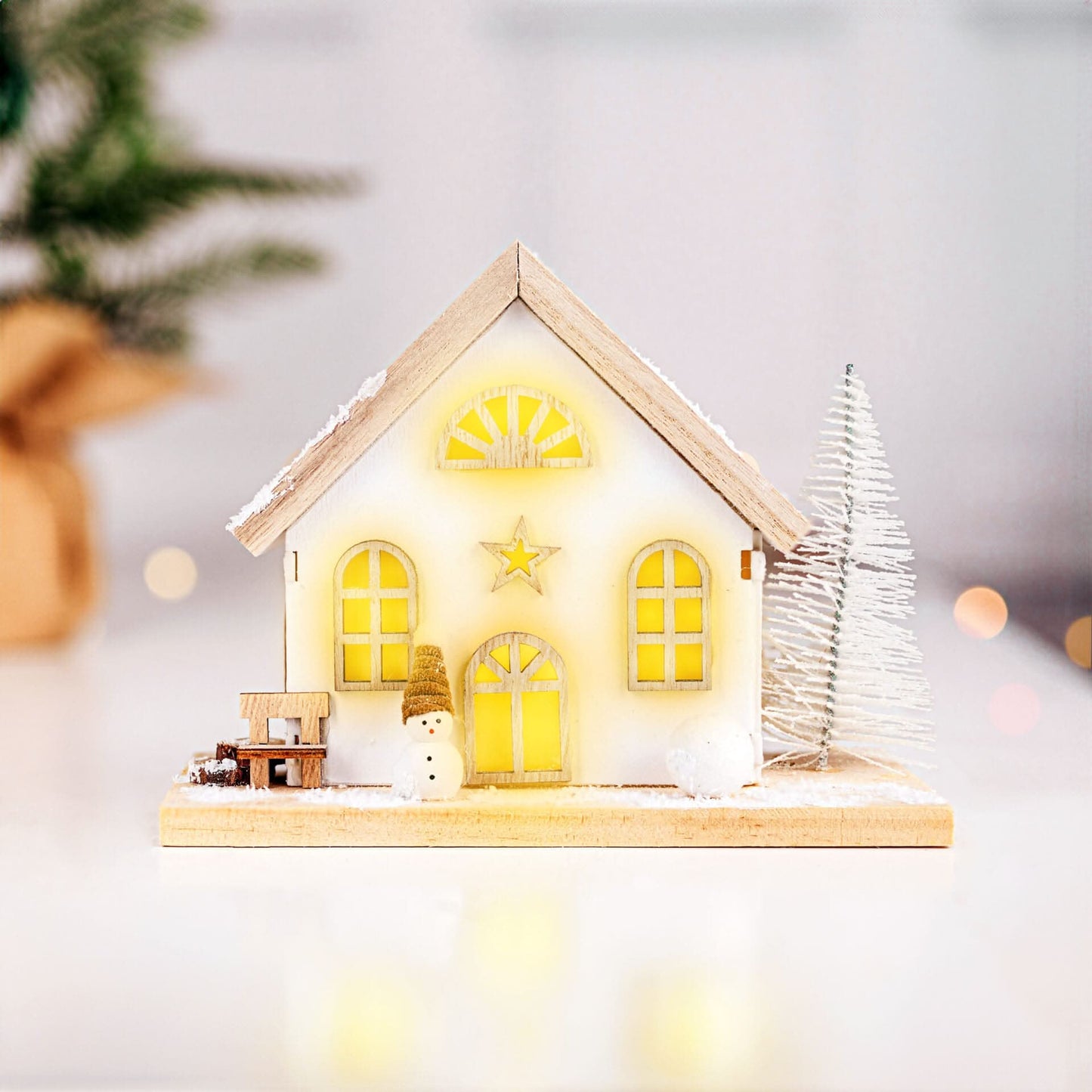 LED Christmas House Village Scene