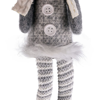 Silver Mouse w/Dangly Legs Checked Xmas Ornament