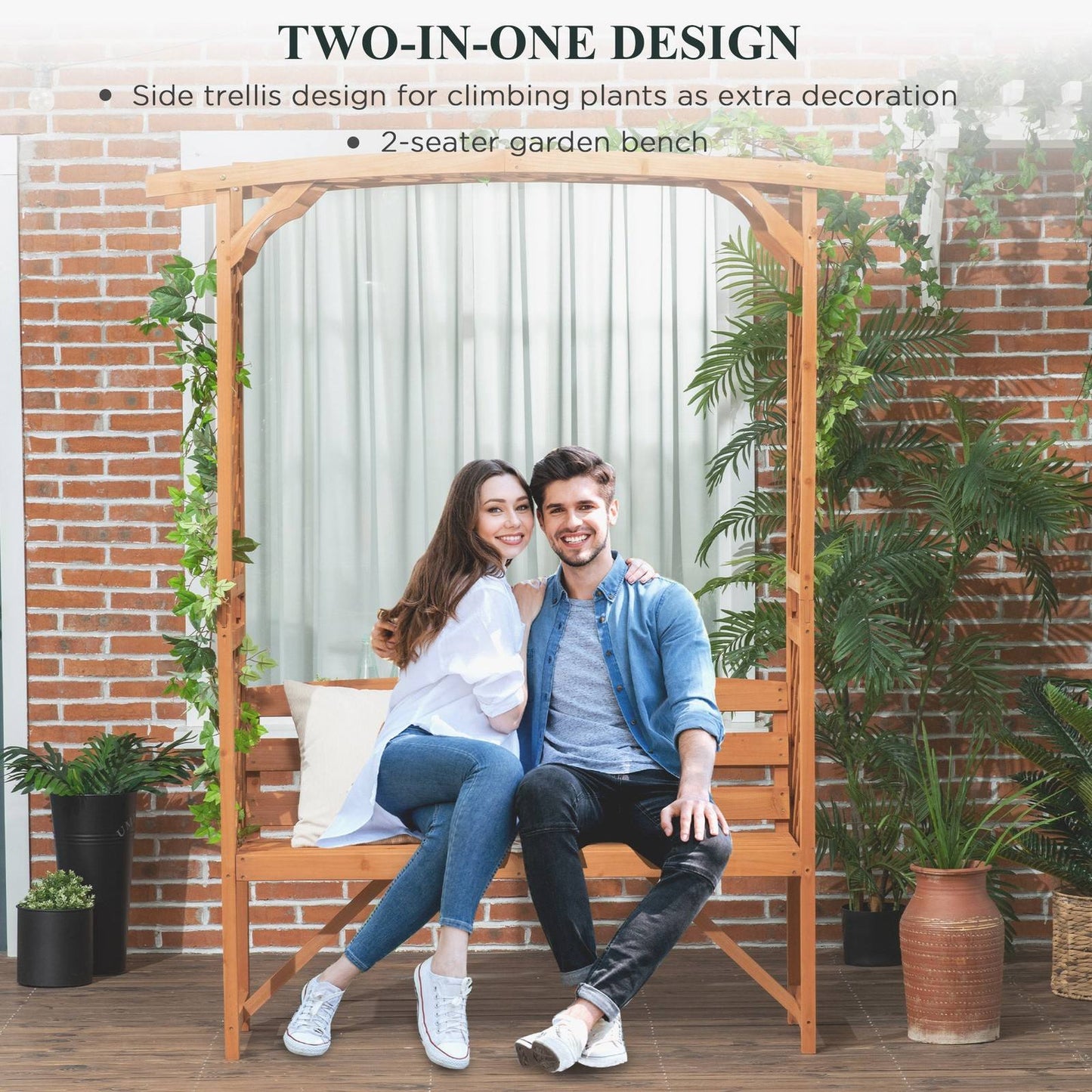 Patio Garden Bench Fir Wood