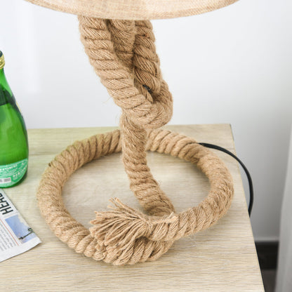 Nautical Style Table Lamp With Fabric Lampshade Metal Frame Power Switch