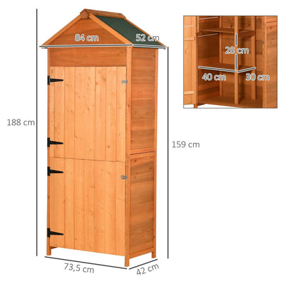 Rustica 188cm Barn Door Apex Garden Store Lockable Fir Wood Teak by Steadfast