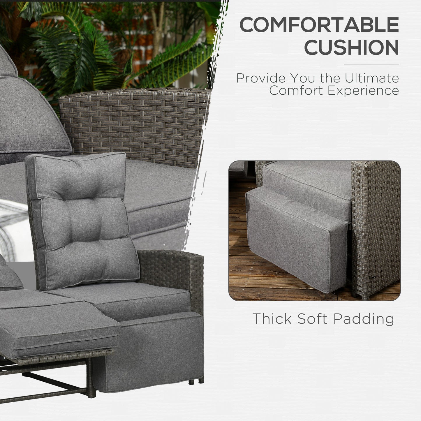 4-Piece Rattan Garden Furniture Sets