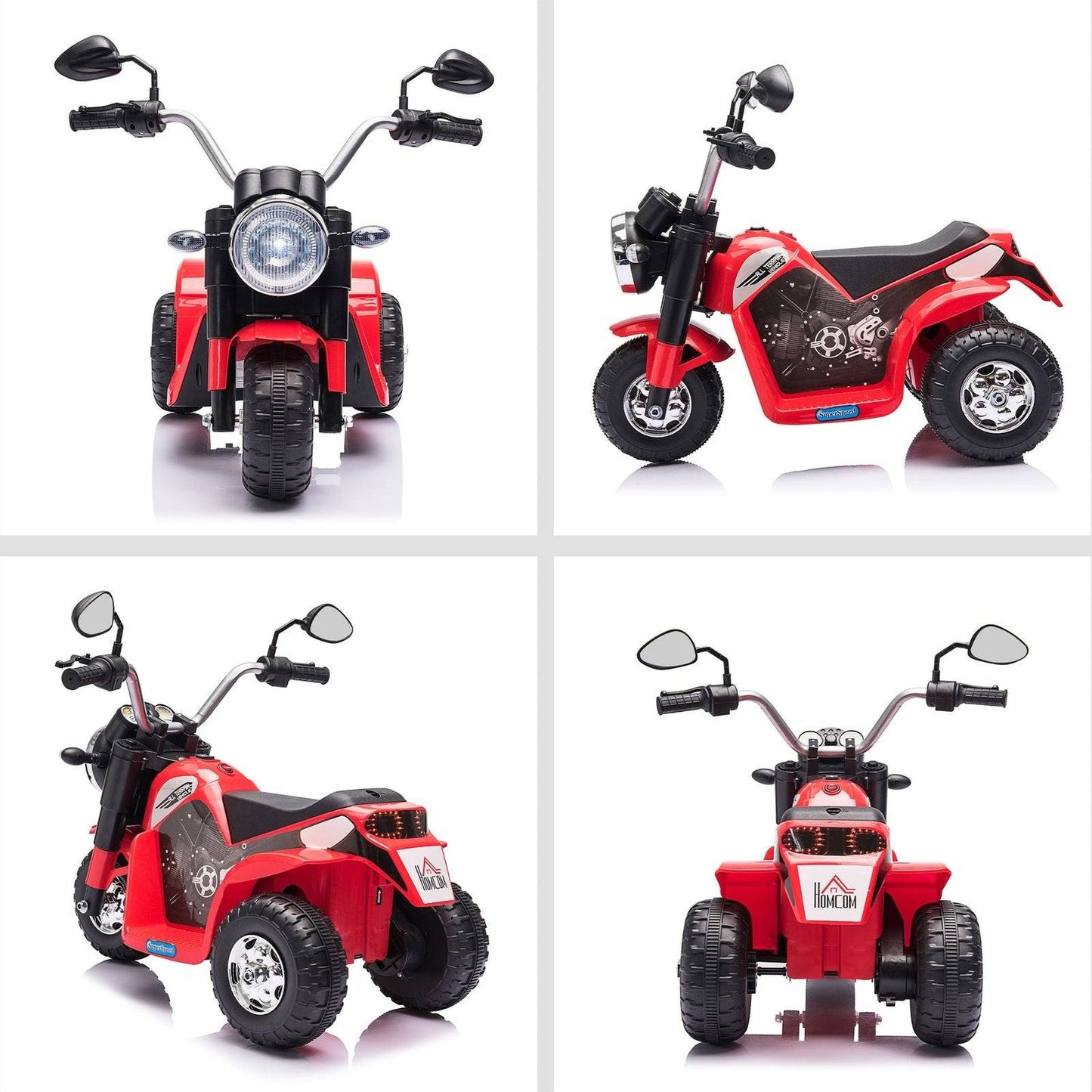 Kids 6V Electric Motorcycle Ride-On Toy Battery 18 - 36 Months Red