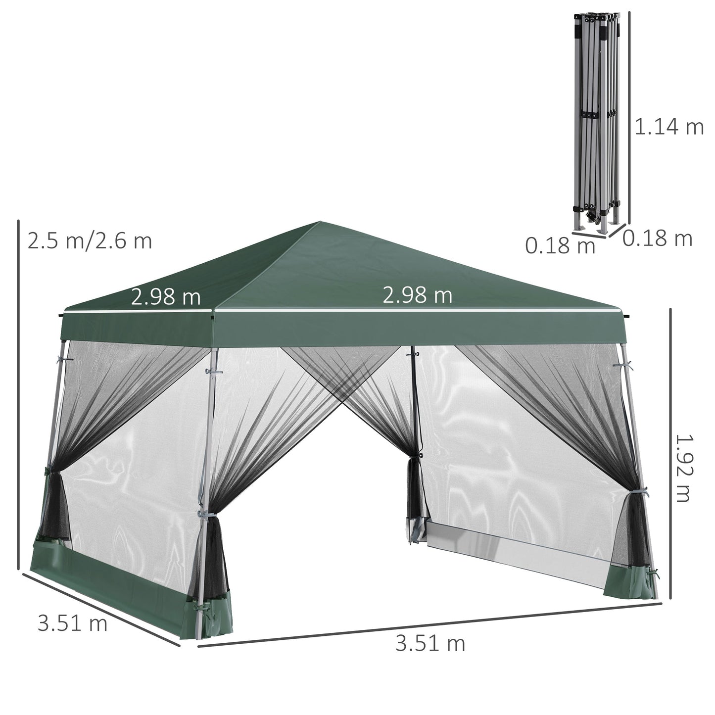 Outdoor Garden Pop-up Gazebo Canopy Tent Sun Shade Event Shelter Folding with Adjustable Height